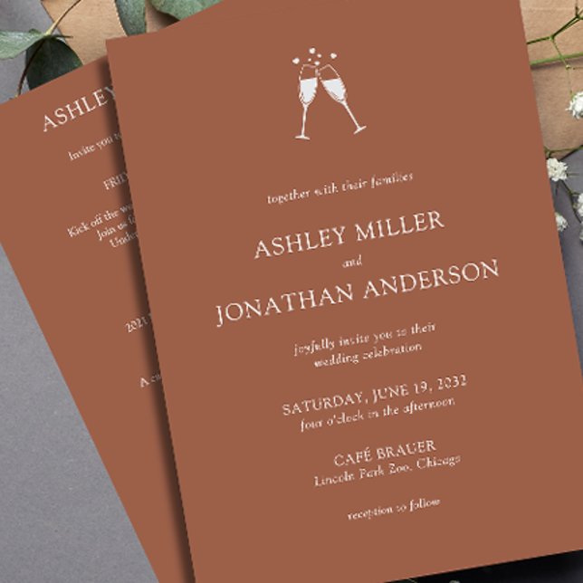 Invitation Élégant Moderne Éléments simples Mariage tout-en-u (Créateur téléchargé)