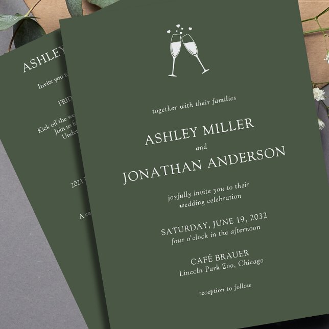 Invitation Élégant Moderne Éléments simples Mariage tout-en-u (Créateur téléchargé)