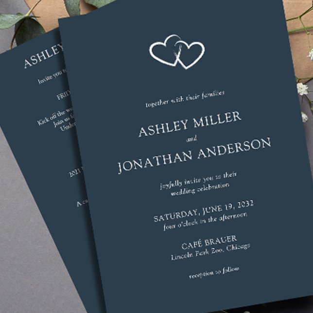 Invitation Élégant Moderne Éléments simples Mariage tout-en-u (Créateur téléchargé)
