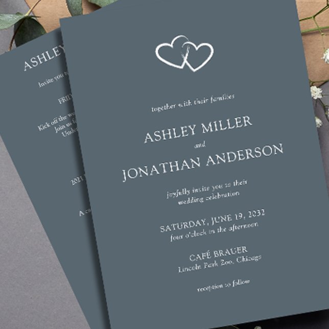 Invitation Élégant Moderne Éléments simples Mariage tout-en-u (Créateur téléchargé)