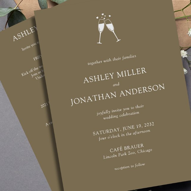 Invitation Élégant Moderne Éléments simples Mariage tout-en-u (Créateur téléchargé)