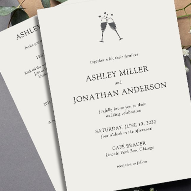 Invitation Élégant Moderne Éléments simples Mariage tout-en-u (Créateur téléchargé)