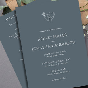 Invitation Élégant Moderne Éléments simples Mariage tout-en-u