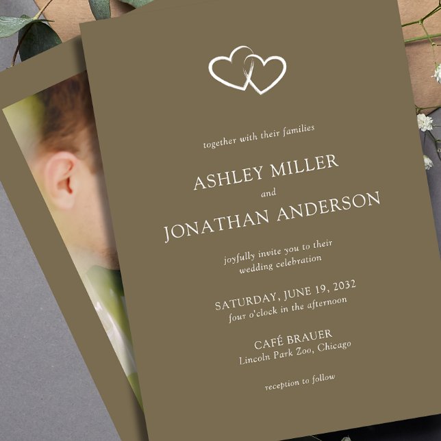 Invitation Élégant Moderne Éléments simples Photo Mariage (Créateur téléchargé)