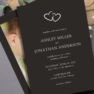 Invitation Élégant Moderne Éléments simples Photo Mariage