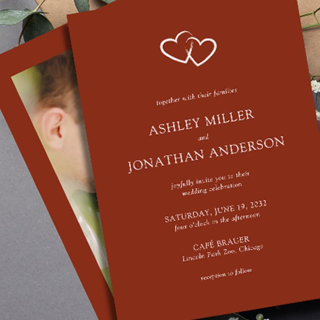 Invitation Élégant Moderne Éléments simples Photo Mariage (Créateur téléchargé)