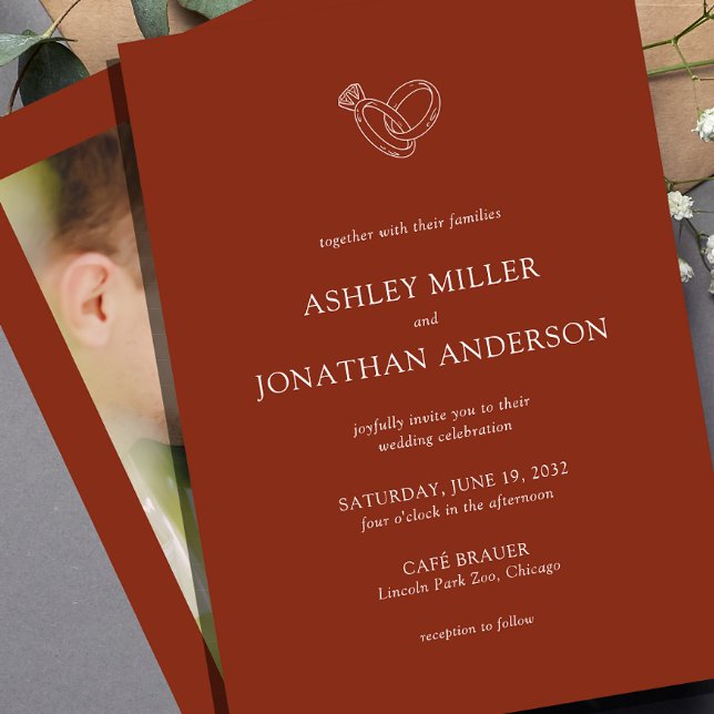 Invitation Élégant Moderne Éléments simples Photo Mariage (Créateur téléchargé)