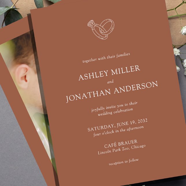 Invitation Élégant Moderne Éléments simples Photo Mariage (Créateur téléchargé)