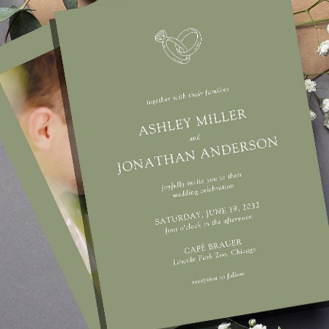 Invitation Élégant Moderne Éléments simples Photo Mariage (Créateur téléchargé)