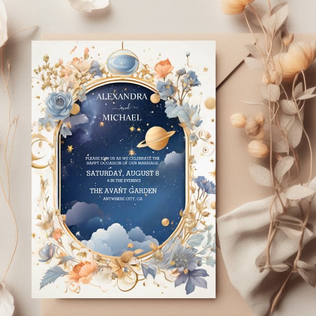 Invitation Élégant, moderne Mariage de constellations céleste (Créateur téléchargé)