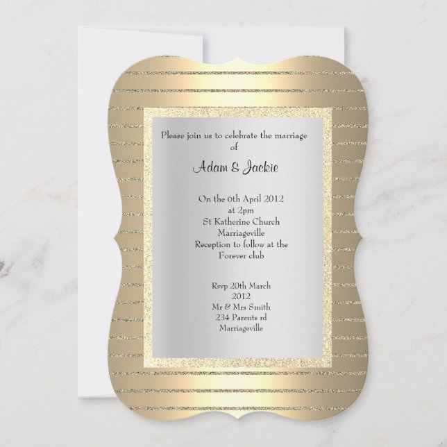 Invitation ELÉGANT & MODERNE MARIAGE Or sépia bronze (Devant)