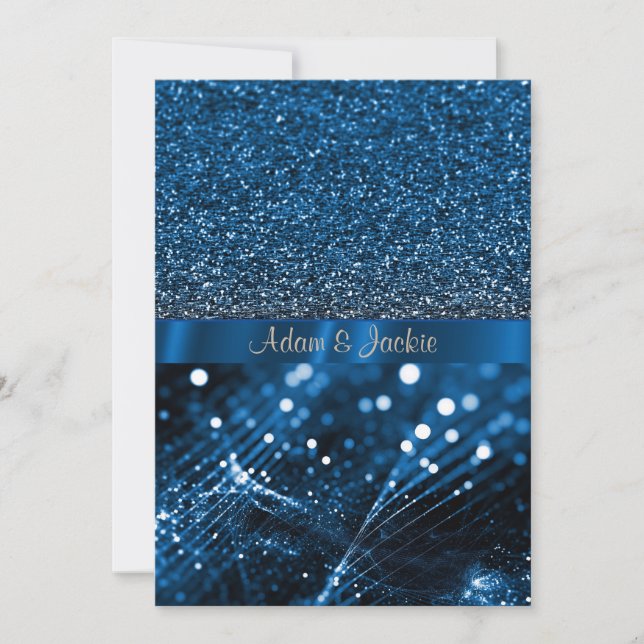 Invitation ELÉGANT & MODERNE MARIAGE SPLIT ROYAL bleu (Devant)