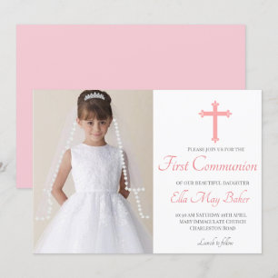 Invitation Élégant moderne Première Sainte Communion religieu