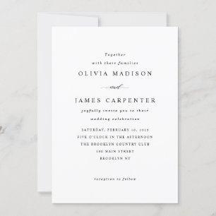 Invitation Élégant Moderne Typographie Simple Mariage classiq