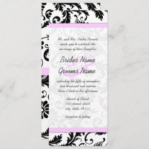 Invitation Elégant Monogramme Floral Mariage damassé Invitati