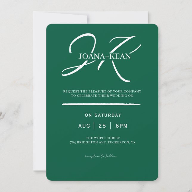 Invitation Élégant Monogramme Mariage moderne (Devant)
