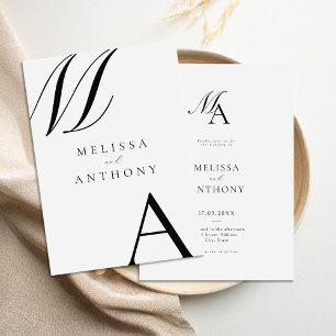Invitation Élégant Monogramme moderne minimaliste Mariage