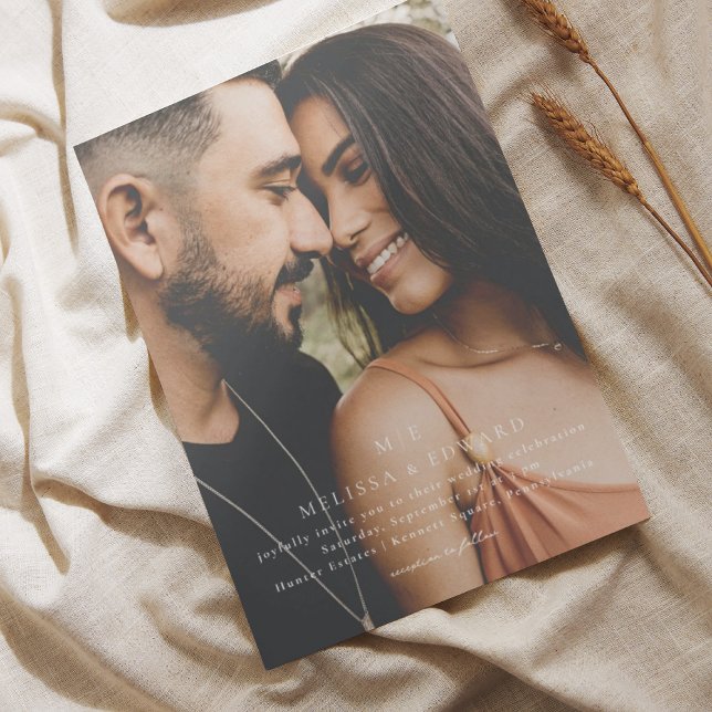 Invitation Élégant Monogramme photo minimaliste Mariage (Créateur téléchargé)