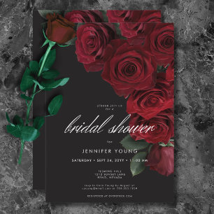 Invitation Élégant Moody Roses de sang Fête des mariées flora