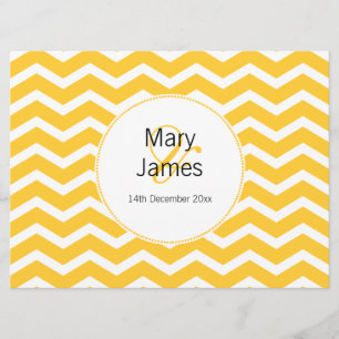 Invitation Élégant Motif de mariage Jaune Chevron