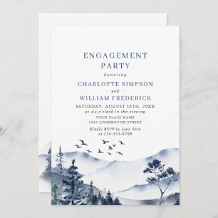 Invitation Elegant Mountain Forest ENGAGEMENT PARTI