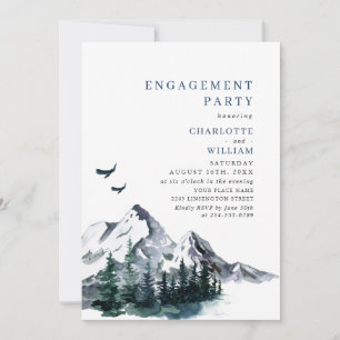 Invitation Elegant Mountain Forest ENGAGEMENT PARTI