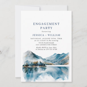 Invitation Elegant Mountain Forest Engagement Party Photo
