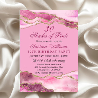 Invitation Elegant & Mpdern Shades of Pink Birthday Party