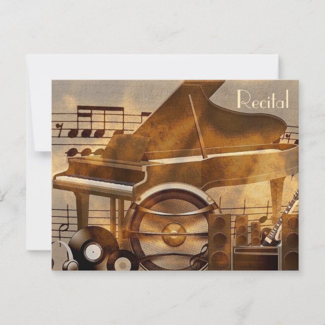 Invitation Elégant musique Unisex Vintage Considérant Invitat (Devant)