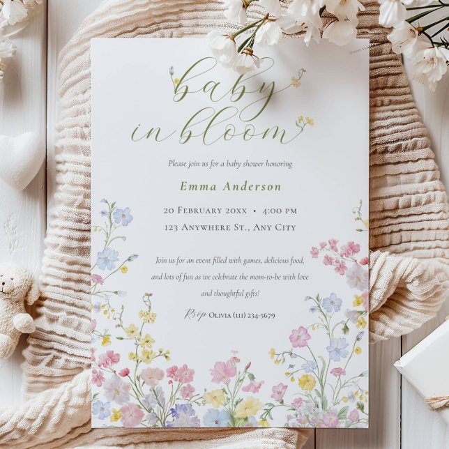 Invitation Elegant Neutral Baby in Bloom Baby Shower (Créateur téléchargé)