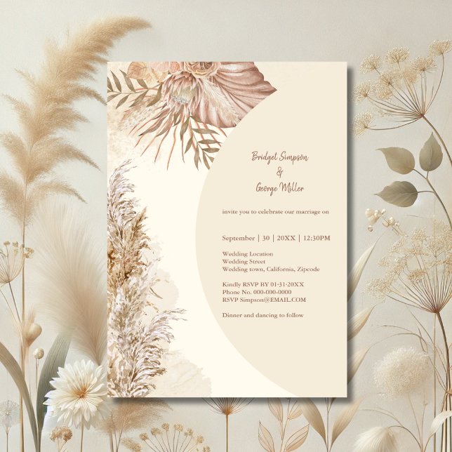 Invitation Elégant Neutral Mariage esthétique (Créateur téléchargé)