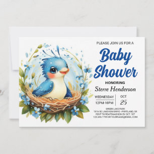 Invitation Elégant Nid Boy Baby shower Boy Boy