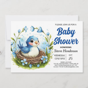 Invitation Elégant Nid Boy Baby shower Boy Boy