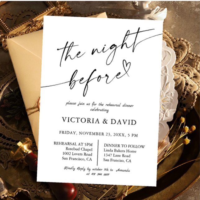 Invitation Elegant  Night Before Rehearsal Dinner  (Créateur téléchargé)