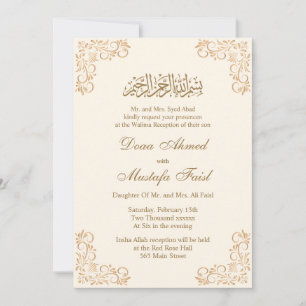 Invitation Élégant Nikkah Mariage musulman islamique