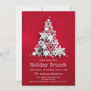Invitation Élégant Noël de neige Brunch de vacances
