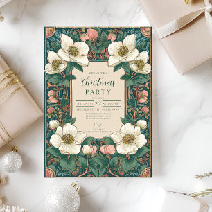 Invitation Élégant Noël Floral d'hiver