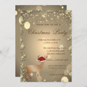 Invitation Élégant Noël Père Noël Chapeau, Fête de Noël