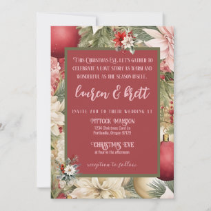 Invitation Élégant Noël Soir Romantique Mariage photo