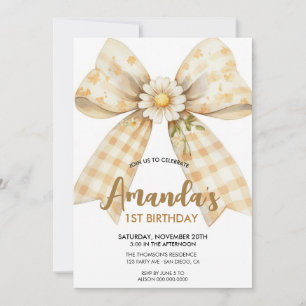 Invitation Élégant nœud de marguerite anniversaire