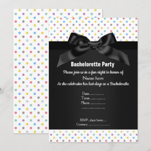 INVITATION ÉLÉGANT NOIR BLANC PÔLE BACHELORETTE
