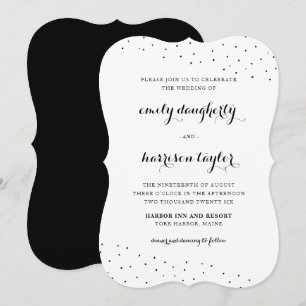 Invitation Elégant noir et blanc Delicate Mariage