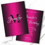 Invitation Elégant noir et rose chaud Ombre 60e anniversaire<br><div class="desc">Invitation de la divas à sa célébration de 60e anniversaire. Invitation d'anniversaire noir et rose chaud. Couleur arrière - plan personnalisable derrière le dégradé graphique. Invitations de fête d'anniversaire personnalisables. Glam et invitations chic. Customisez les styles de police calligraphie modernes et élégants.</div>