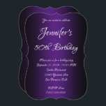 Invitation Elégant noir et Royal violet Ombre 50e anniversair<br><div class="desc">Invitation la divas à sa célébration de 50e anniversaire. Invitation d'anniversaire noir et royal violet sombre. Couleur arrière - plan personnalisable derrière le dégradé graphique. Invitations de fête d'anniversaire personnalisables. Glam et invitations chic. Customisez les styles de police calligraphie modernes et élégants.</div>