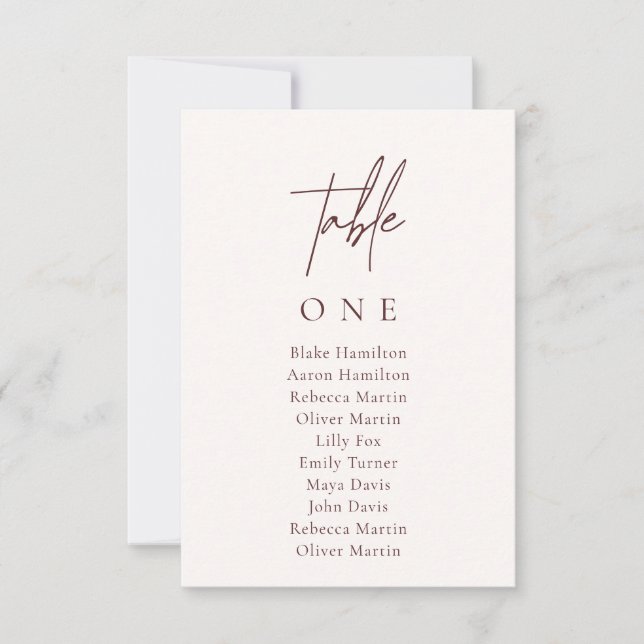 Invitation Élégant nombre minimal de Mariages assis Numéro de (Devant)