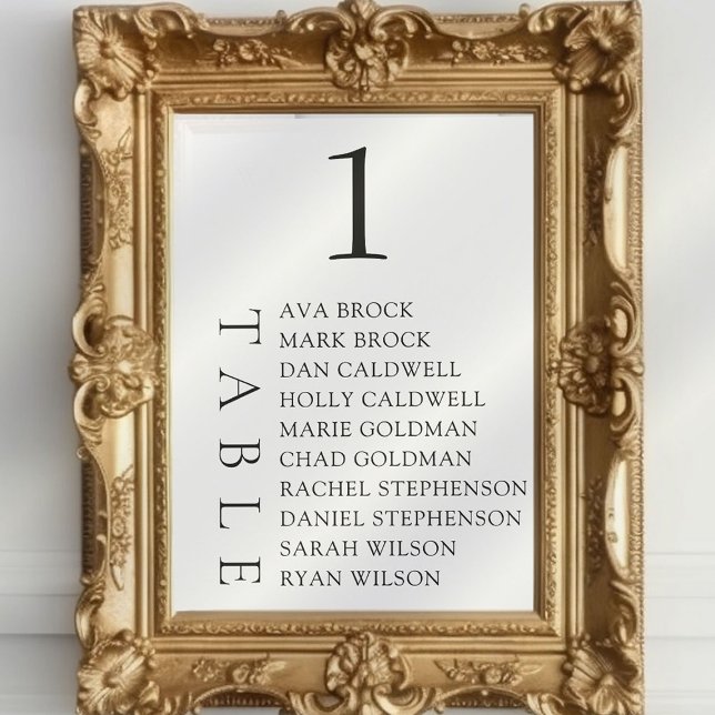 Invitation Élégant nombre minimal de tables de texte Numéro d (Créateur téléchargé)