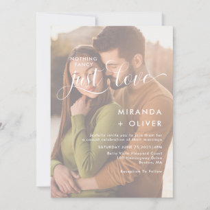 Invitation Elegant Nothing Fancy Just Love Photo Mariage