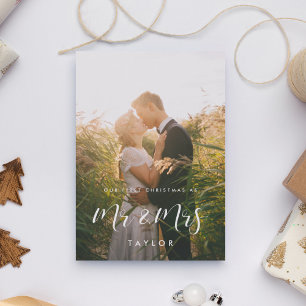 Invitation Elégant Notre premier Noël en tant que Mr & Mrs Ph