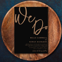 Élégant Nous faisons Script Mariage noir et or