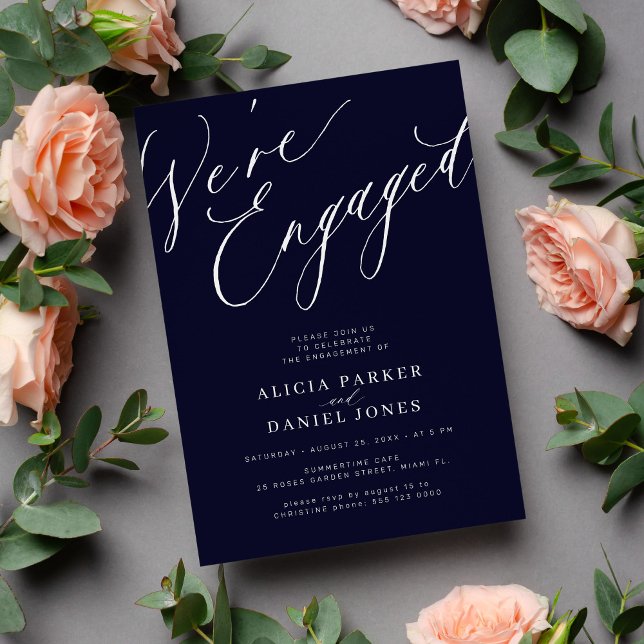 Invitation Élégant Nous sommes engagés dans la partie d'engag (Créateur téléchargé)